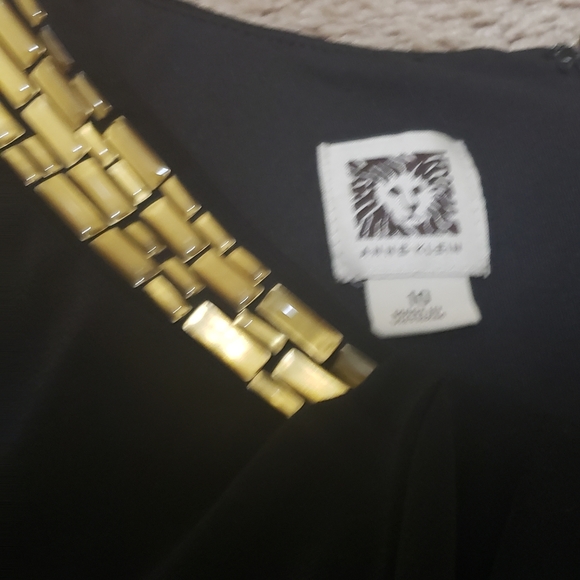 Anne Klein 10 stone adorned scoopneck with cascading gathered drape stretchy - Picture 3 of 9